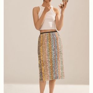 Endless Rose Striped Sequin Skirt
